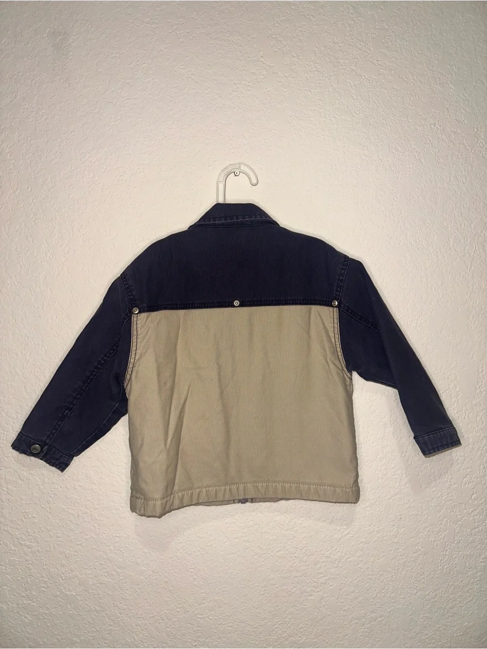 2001 Gymboree Kids Two-Tone Zip Front Jacket - Navy & Khaki Small Size 3
